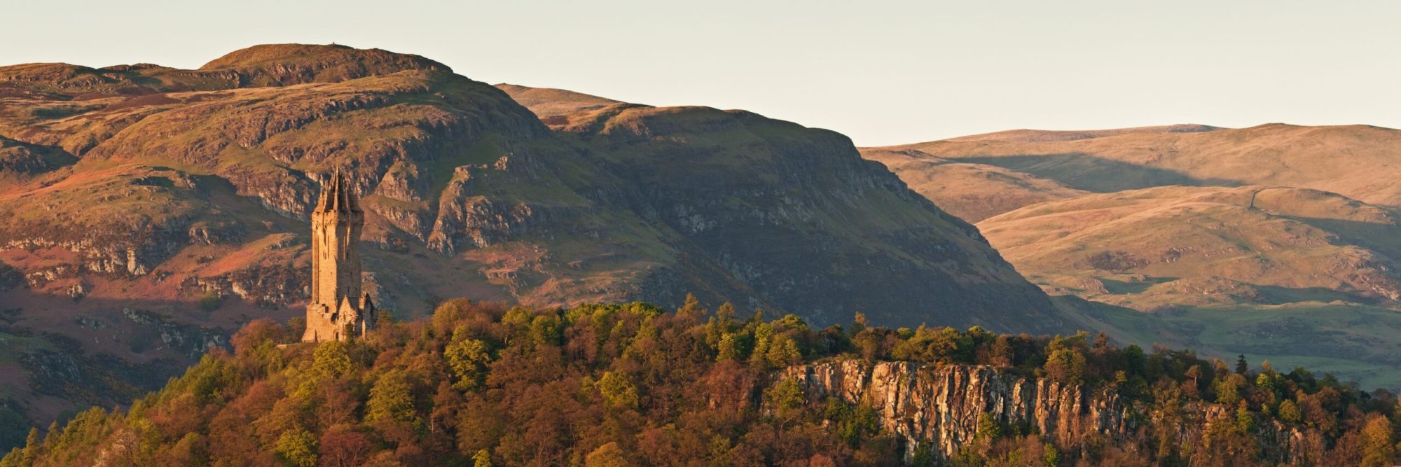 The Wallace Monument with hills in the background