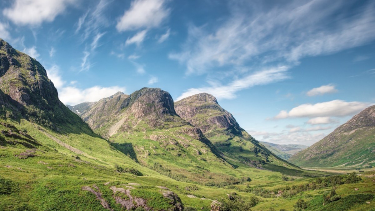 Glencoe on a sunny day
