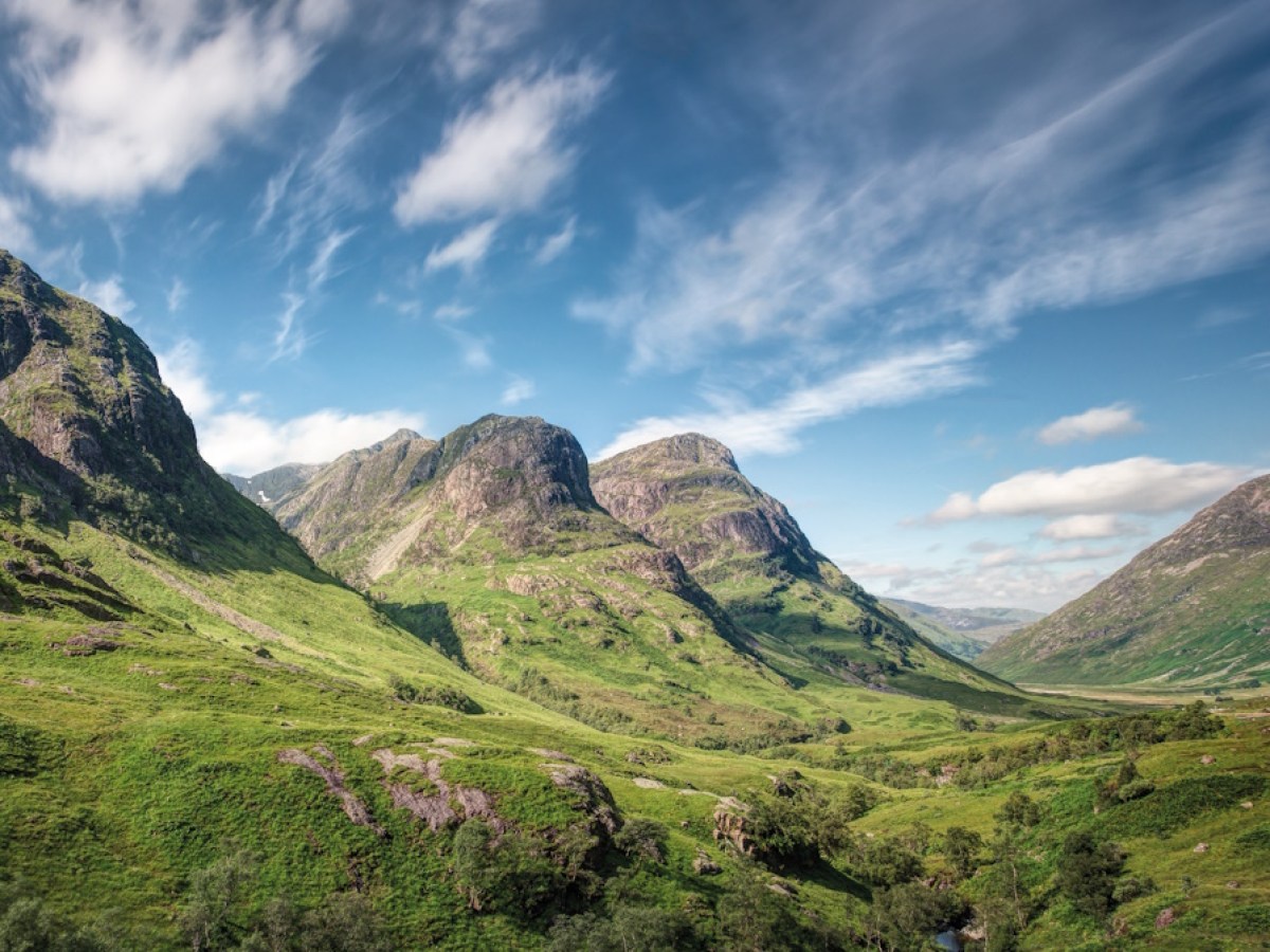 Glencoe on a sunny day