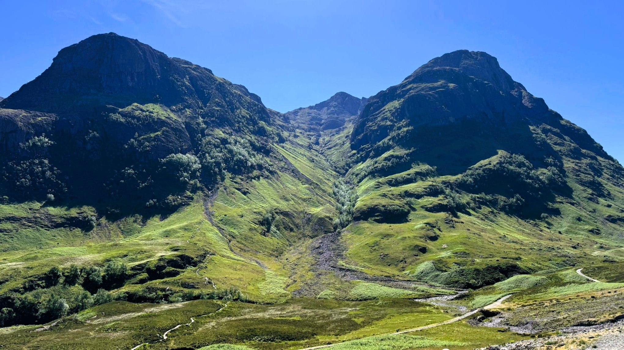 Mountains in the Scottish Highlands viewed on a Hairy Coo tour